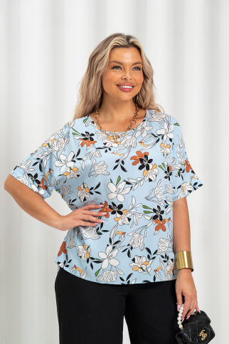 Блузка ТБ-300к лилия на голубом
