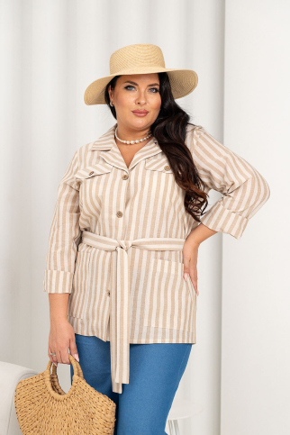 Жакет АЖ-18 бежевая полоска